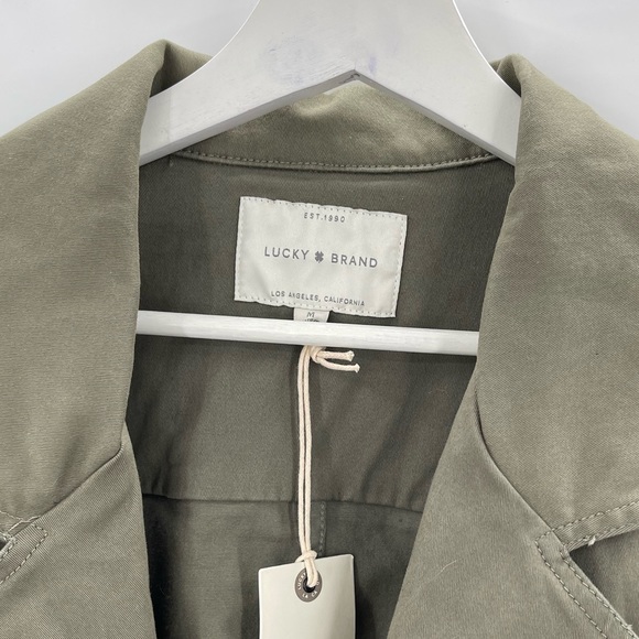 NWT Lucky Brand Jacket Belted Army Green Jacket Size Medium - Picture 7 of 9